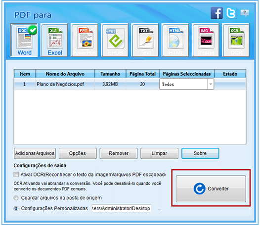 Transformando doc word em pdf converter