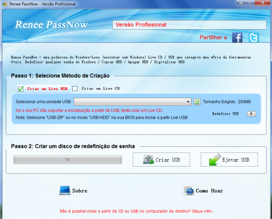 Criar um CD ou USB inicializável