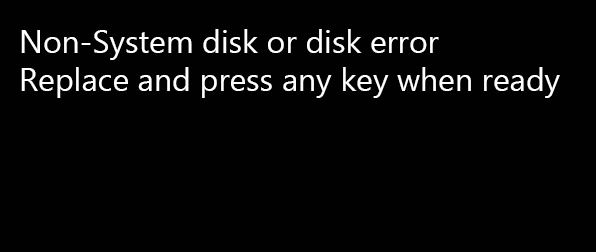 Exibir o erro non system disk or disk error
