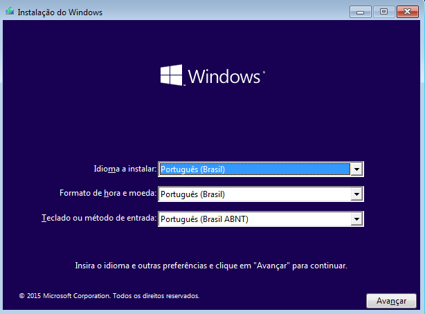 instalar o Windows