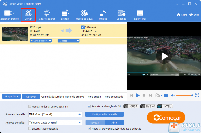 cortar vlog no Renee Video Editor Pro