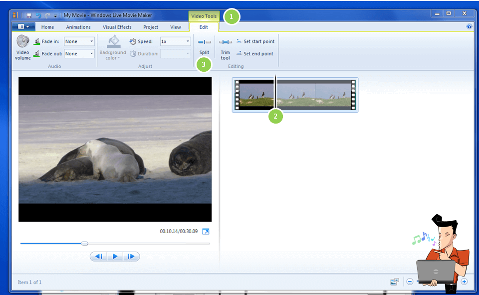 Como cortar um video no Windows Movie Maker?