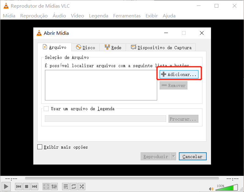 adicione o vídeo que você deseja converter