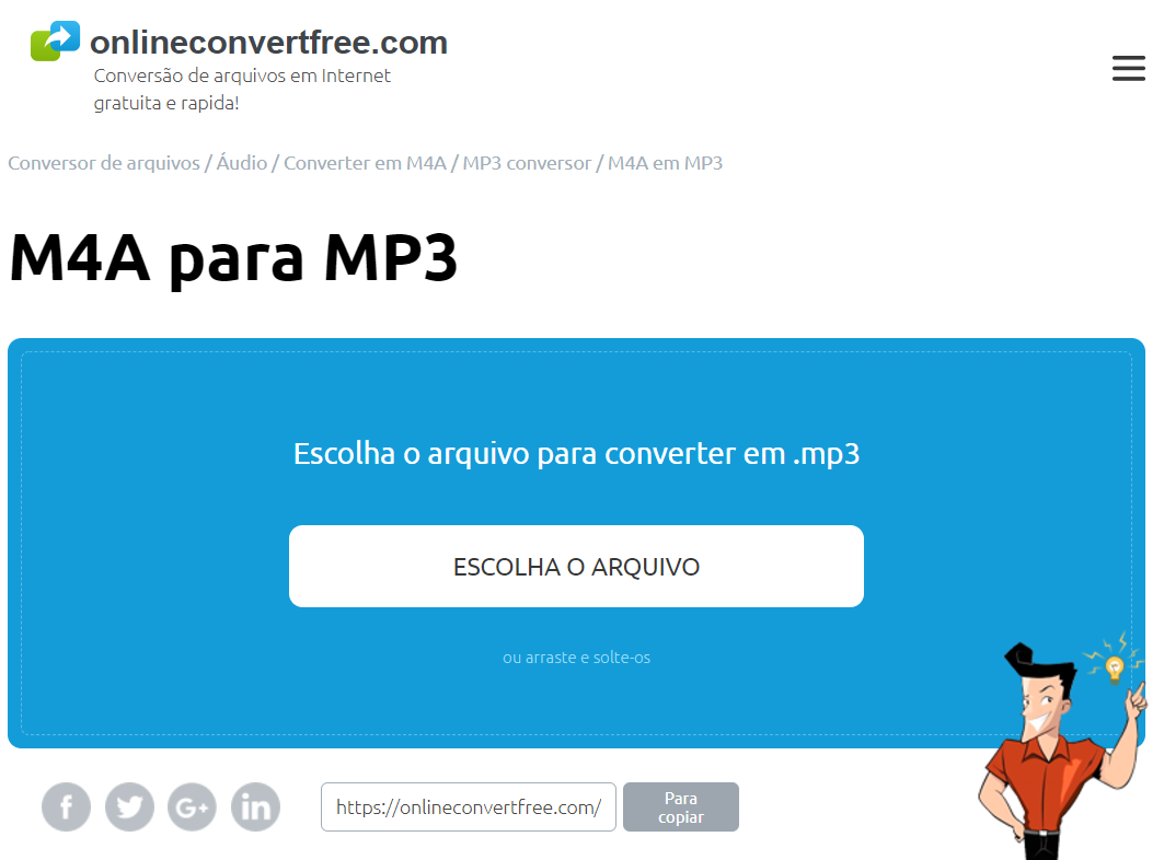Converter M4A para MP3 online com este site