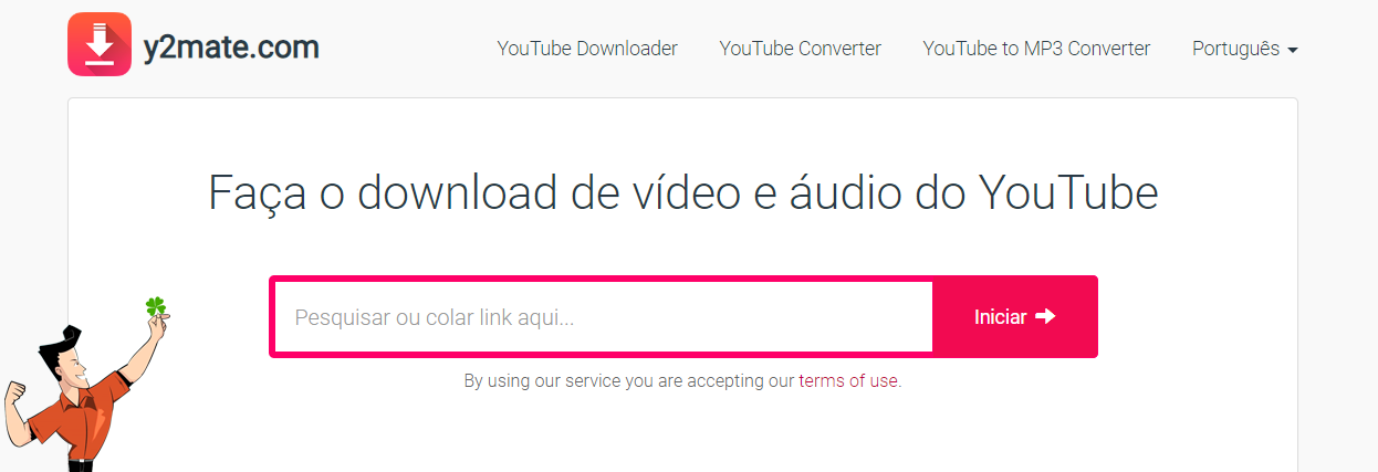 converter músicas do YouTube para MP3 online com Y2mate