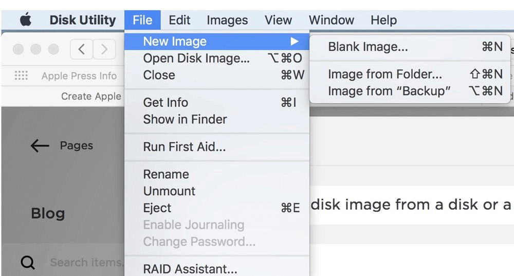 abra o arquivo no Mac Disk Utility