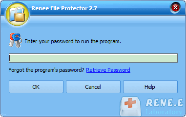 digite a senha para acessar o Renee File Protector