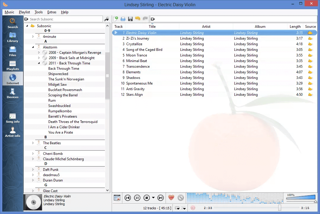 gerenciar arquivos de áudio com Clementine